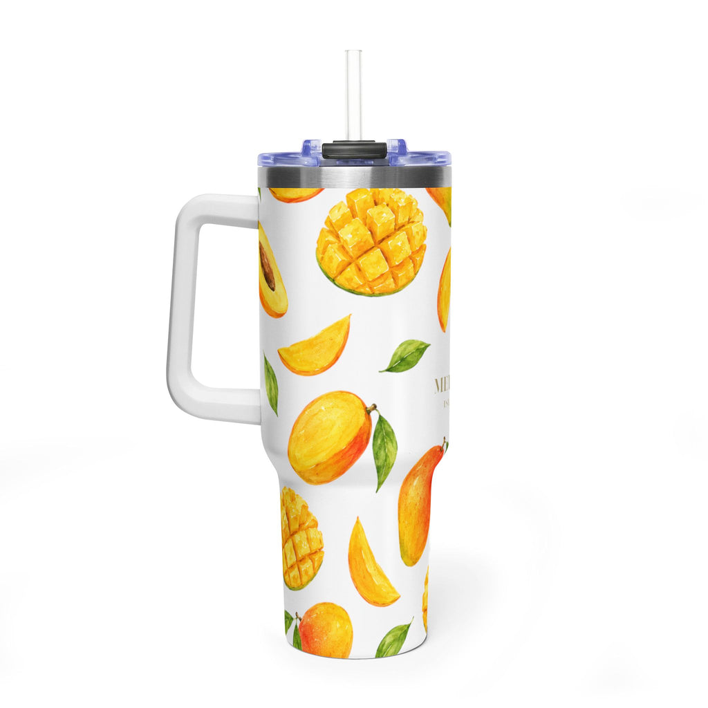 40oz Mango Pattern Vacuum Tumbler — Insulated Travel Cup