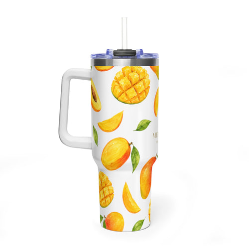 40oz Mango Pattern Vacuum Tumbler — Insulated Travel Cup