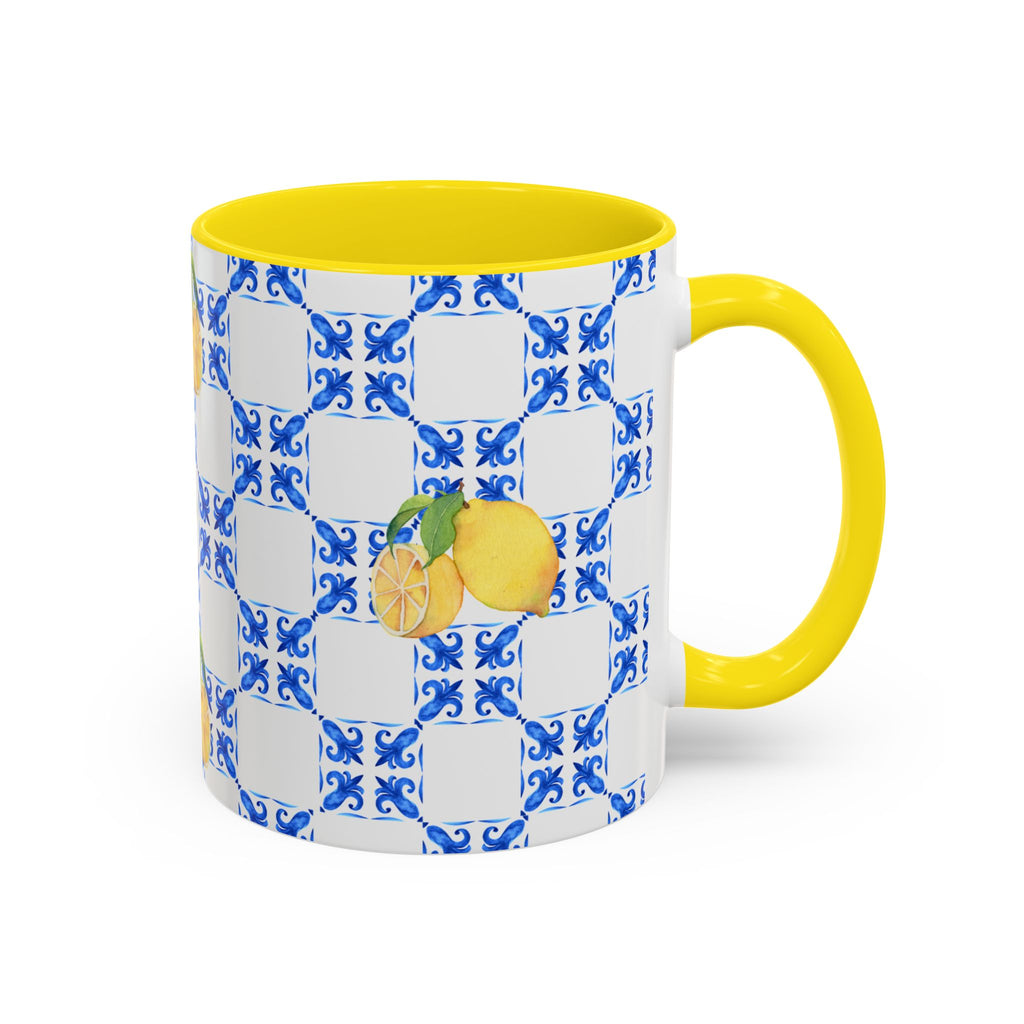 Lemon Tile Accent Coffee Mug
