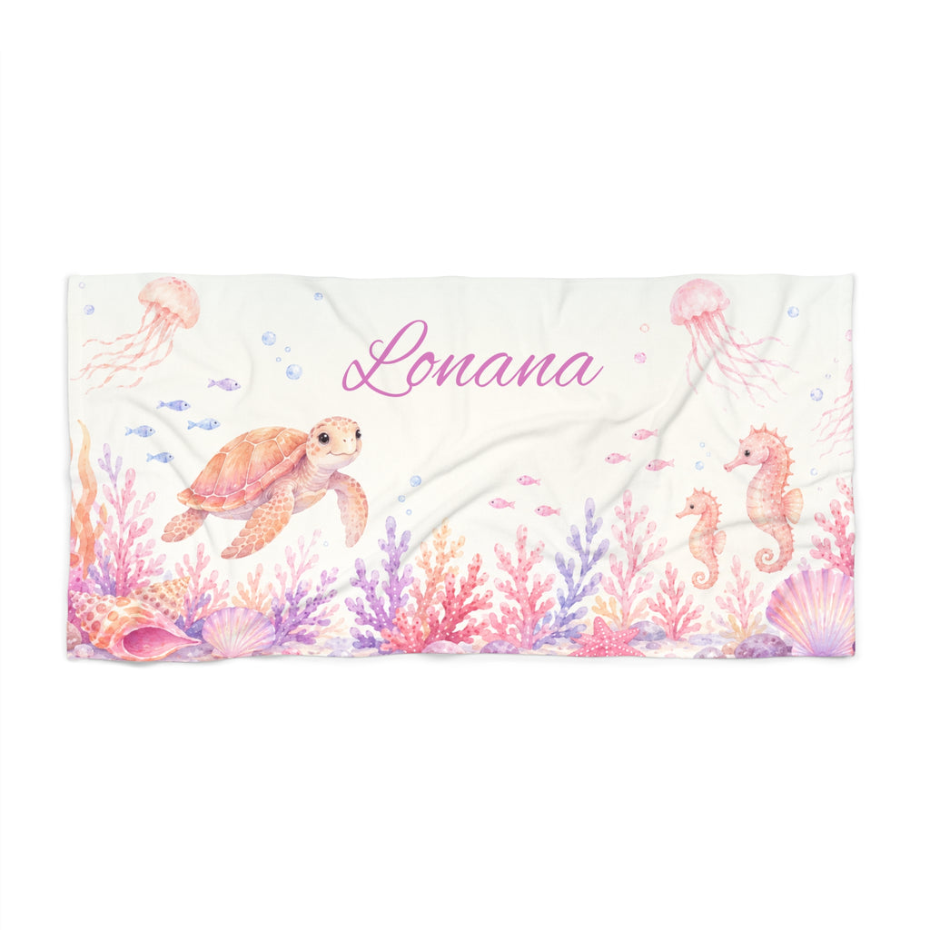 Personalized Sea Turtle Beach Towel