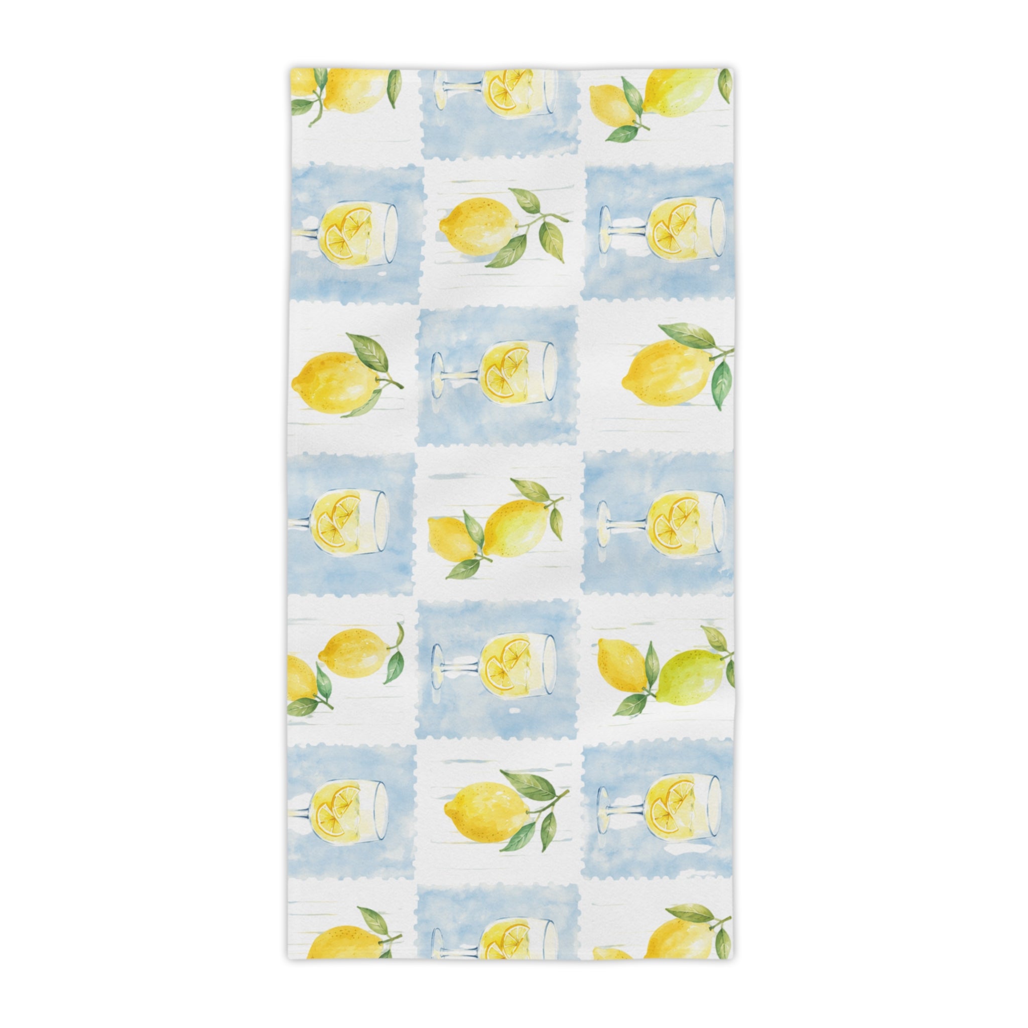 Lemon Watercolor Beach Towel