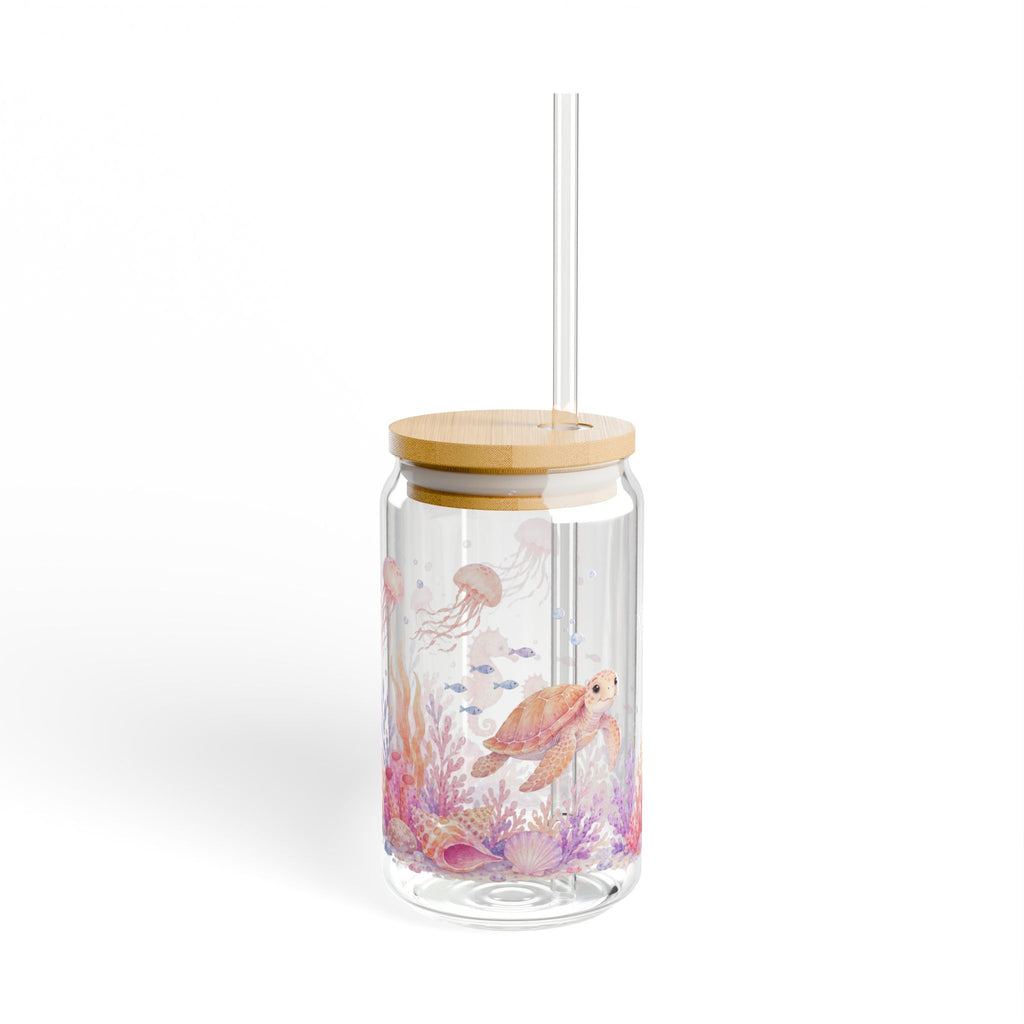 Watercolor Ocean Sipper Glass