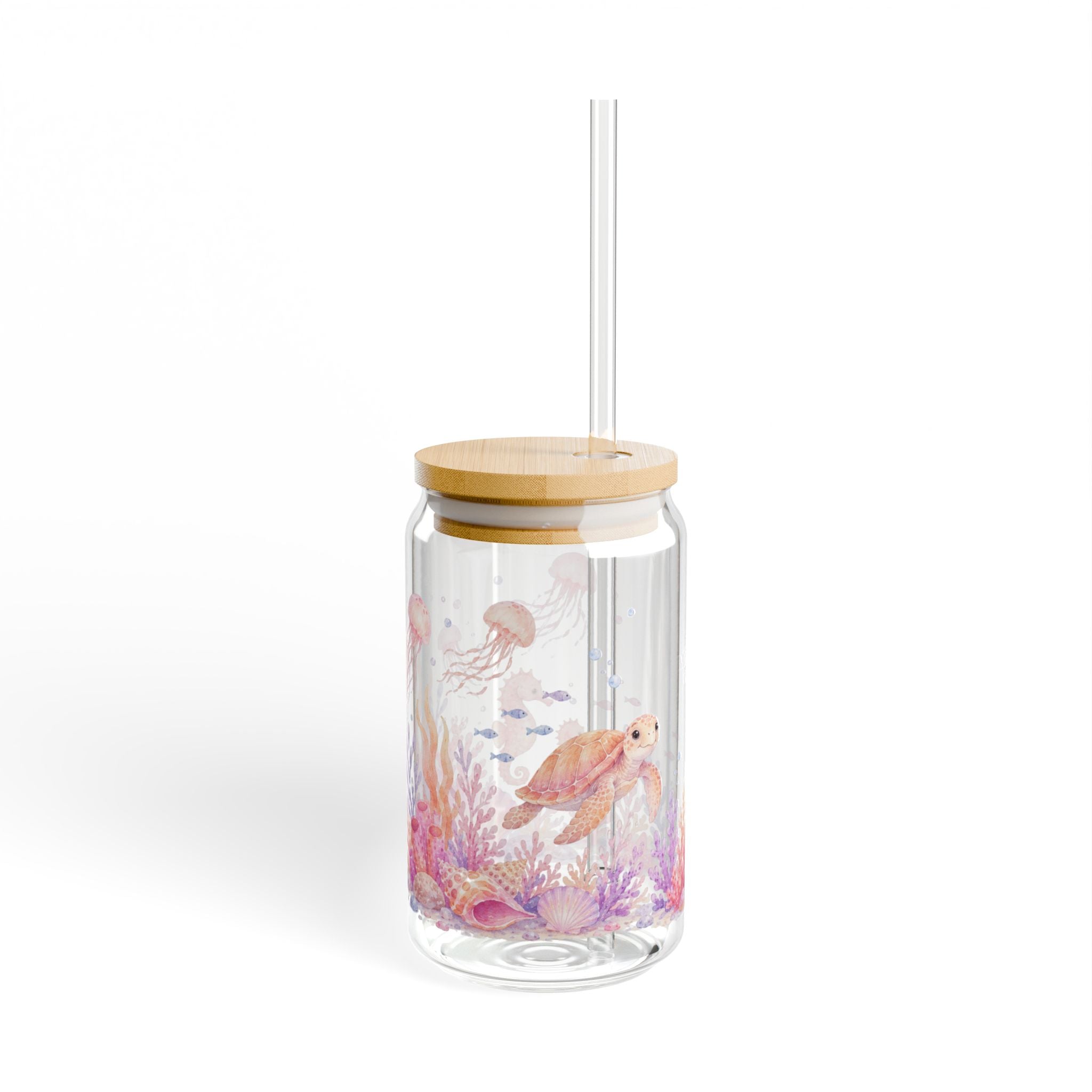 Watercolor Ocean Sipper Glass