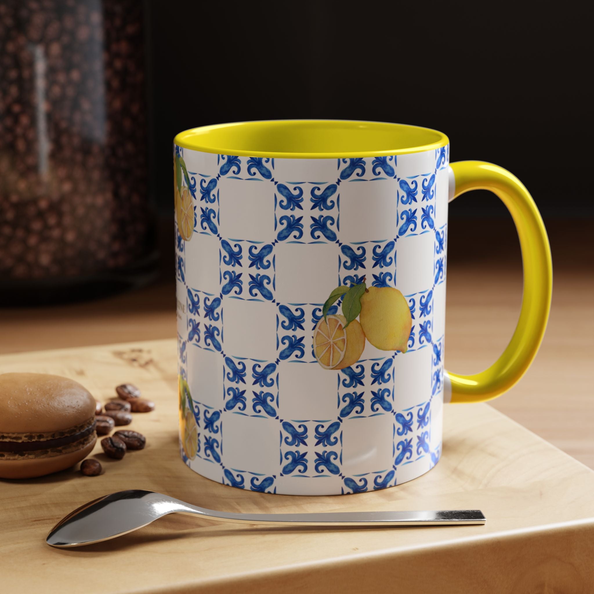 Lemon Tile Accent Coffee Mug