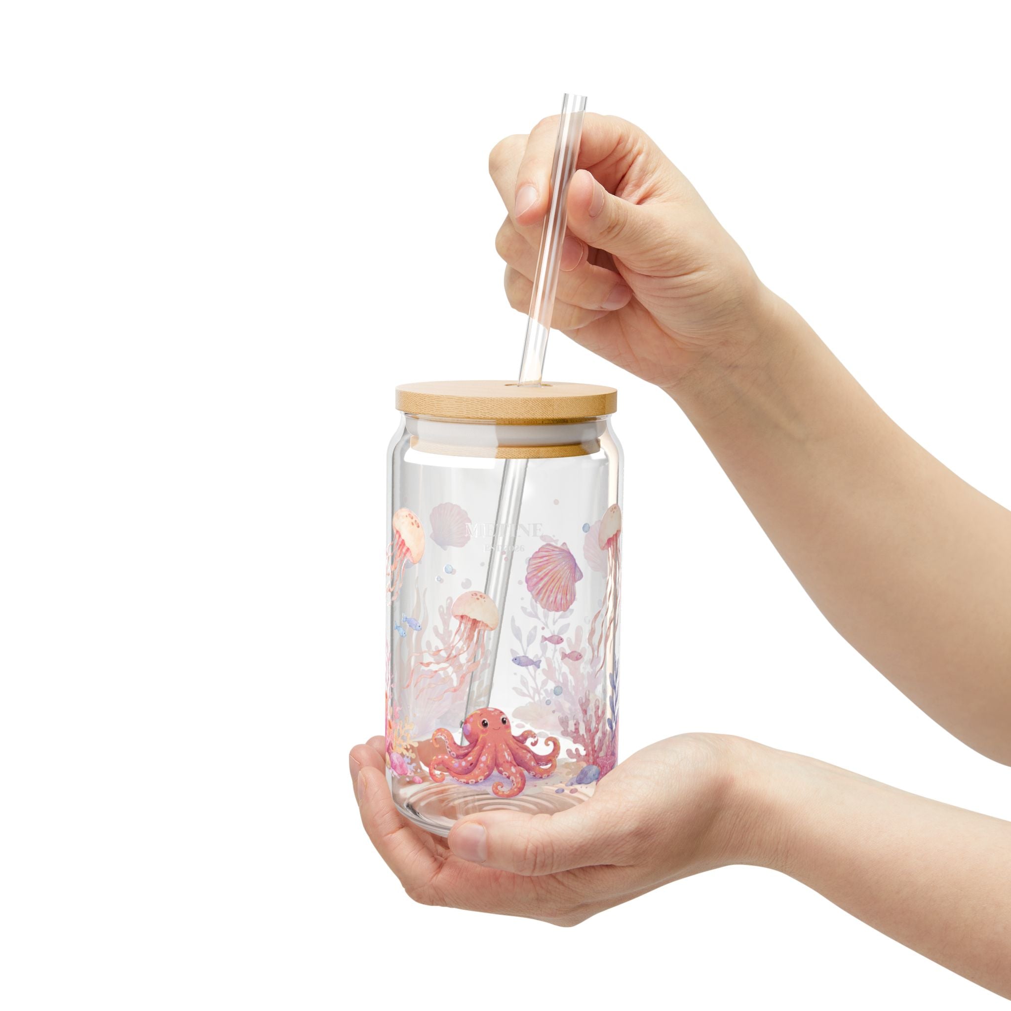 Ocean Life 16oz Glass Sipper