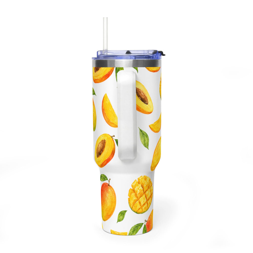 40oz Mango Pattern Vacuum Tumbler — Insulated Travel Cup