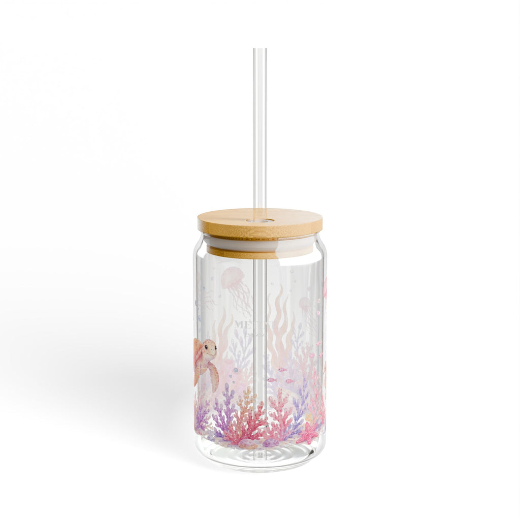 Watercolor Ocean Sipper Glass