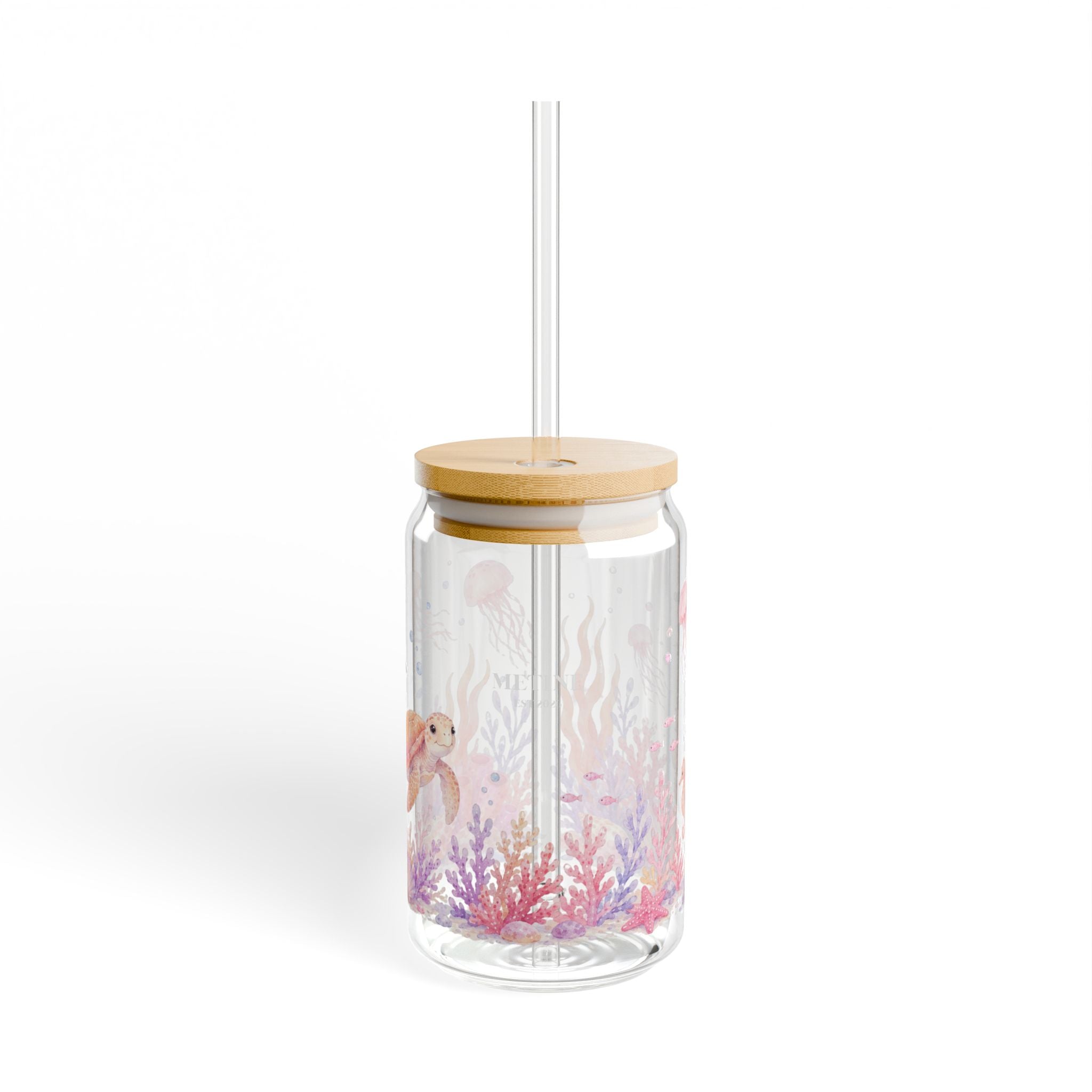 Watercolor Ocean Sipper Glass