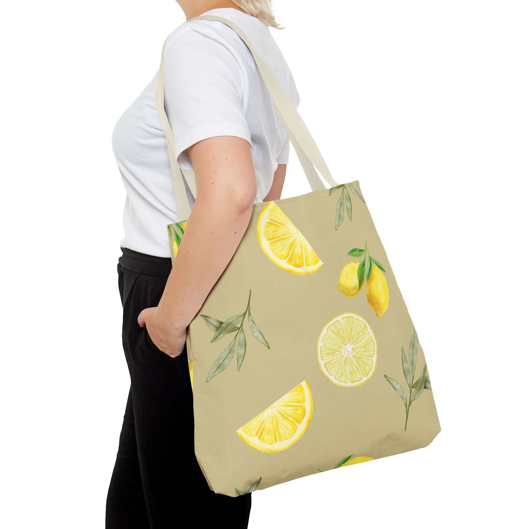 Watercolor Lemons Tote Bag | Citrus Summer Pattern