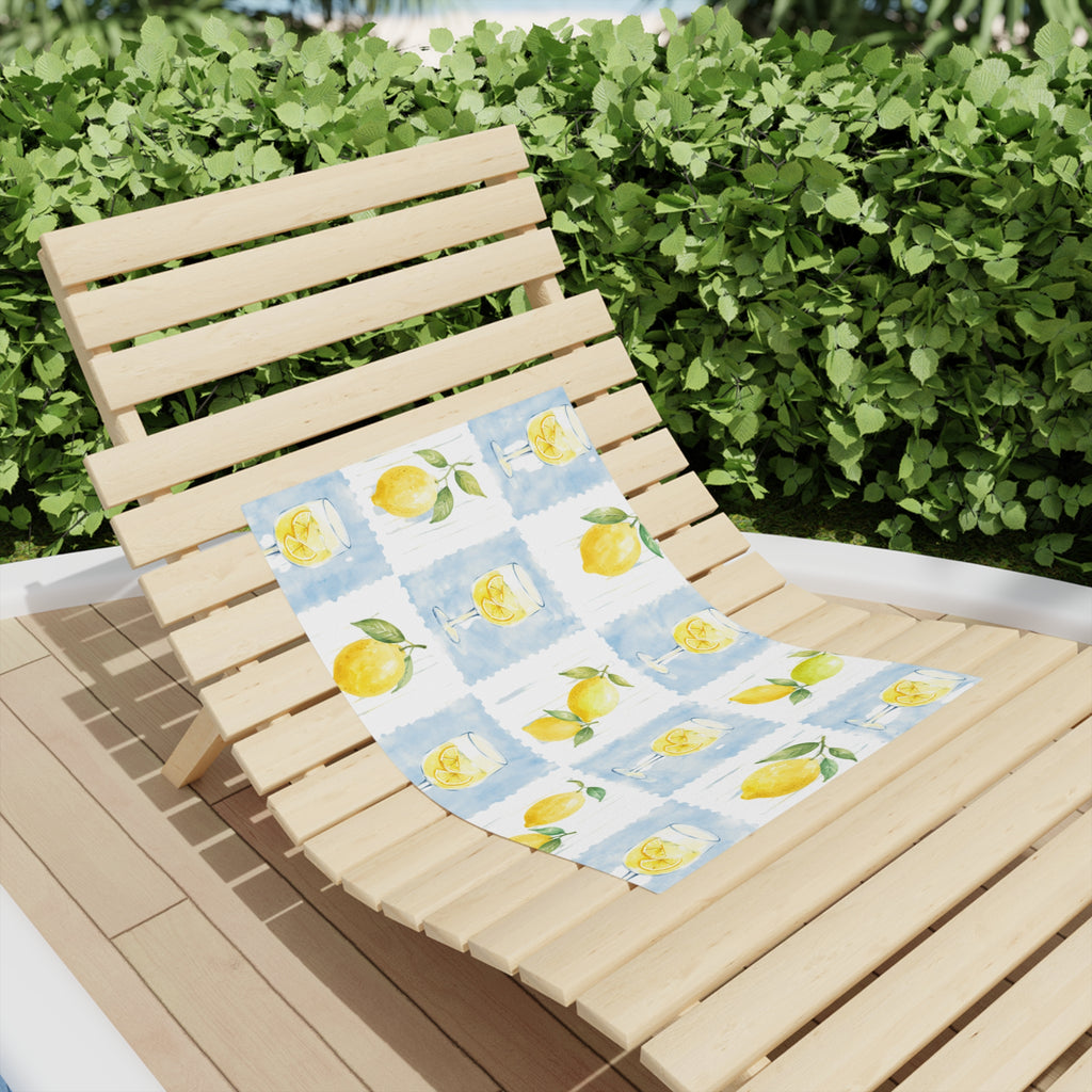 Lemon Watercolor Beach Towel