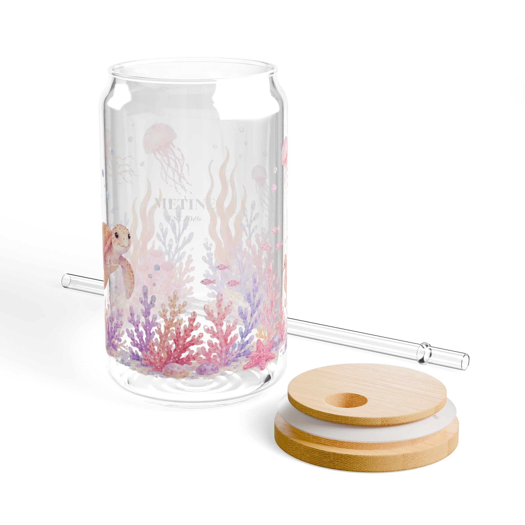 Watercolor Ocean Sipper Glass