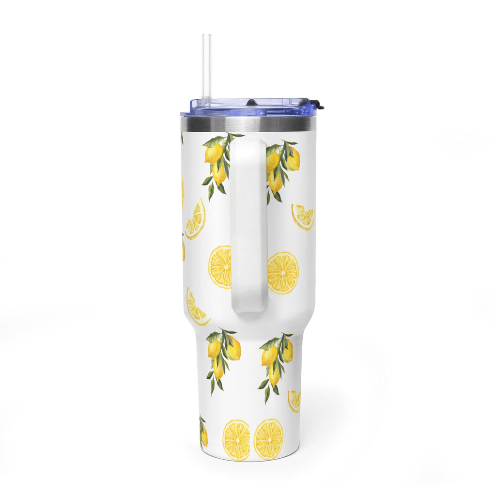40oz Lemon Pattern Vacuum Tumbler – Insulated Thermal Travel Mug