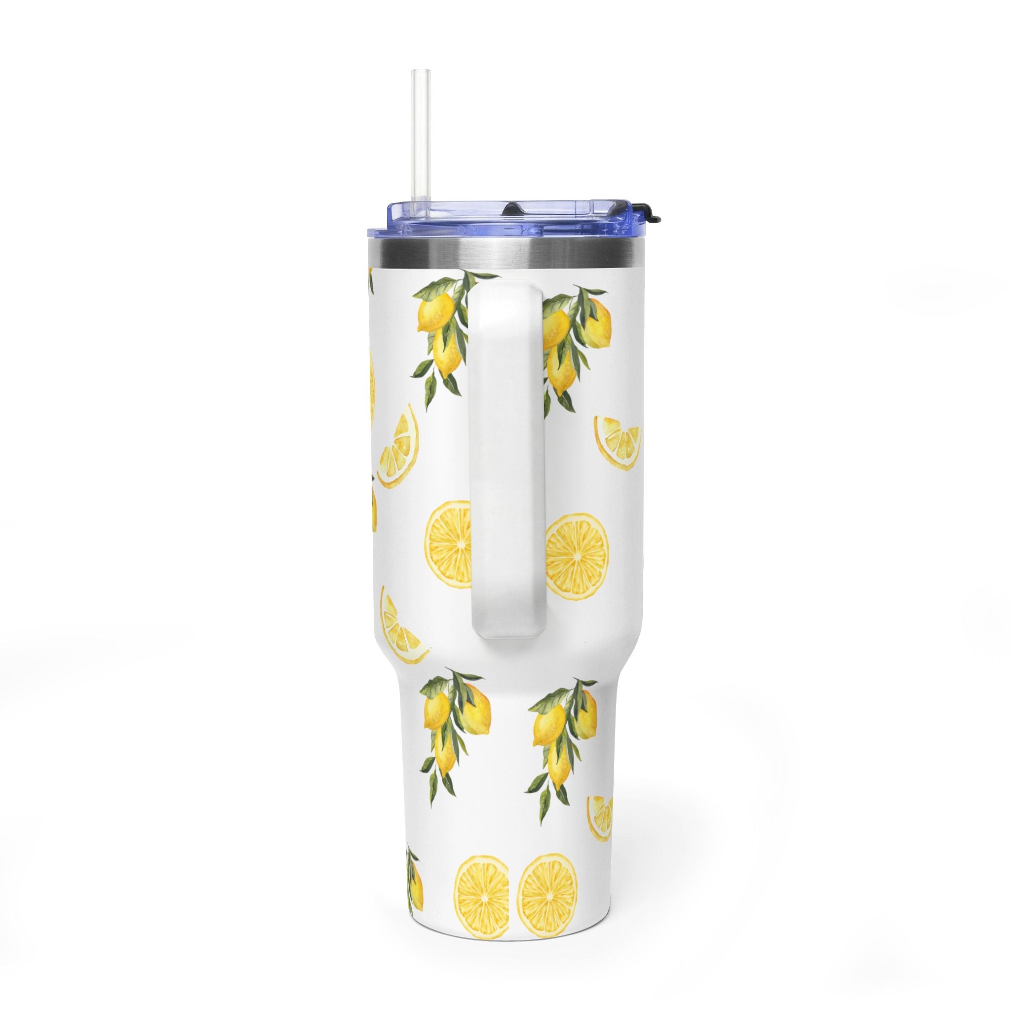 40oz Lemon Pattern Vacuum Tumbler – Insulated Thermal Travel Mug