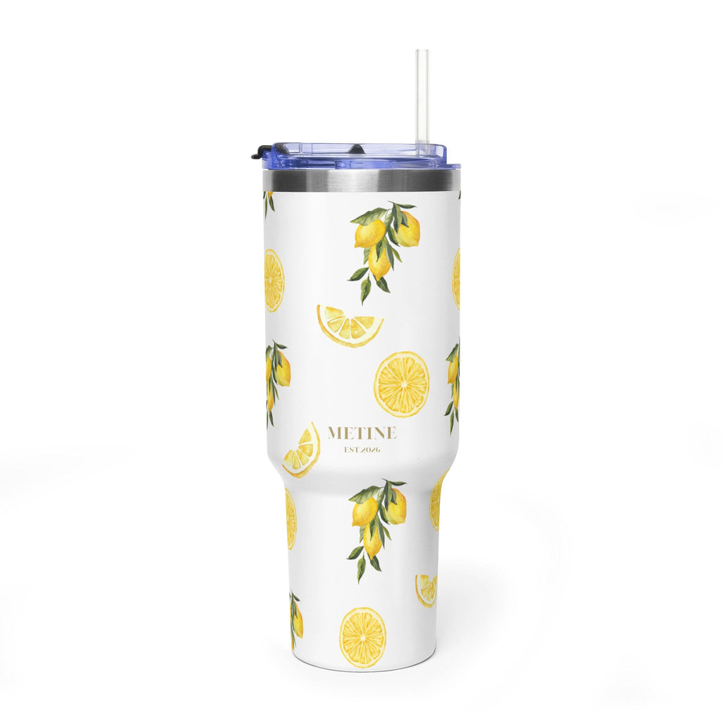 40oz Lemon Pattern Vacuum Tumbler – Insulated Thermal Travel Mug