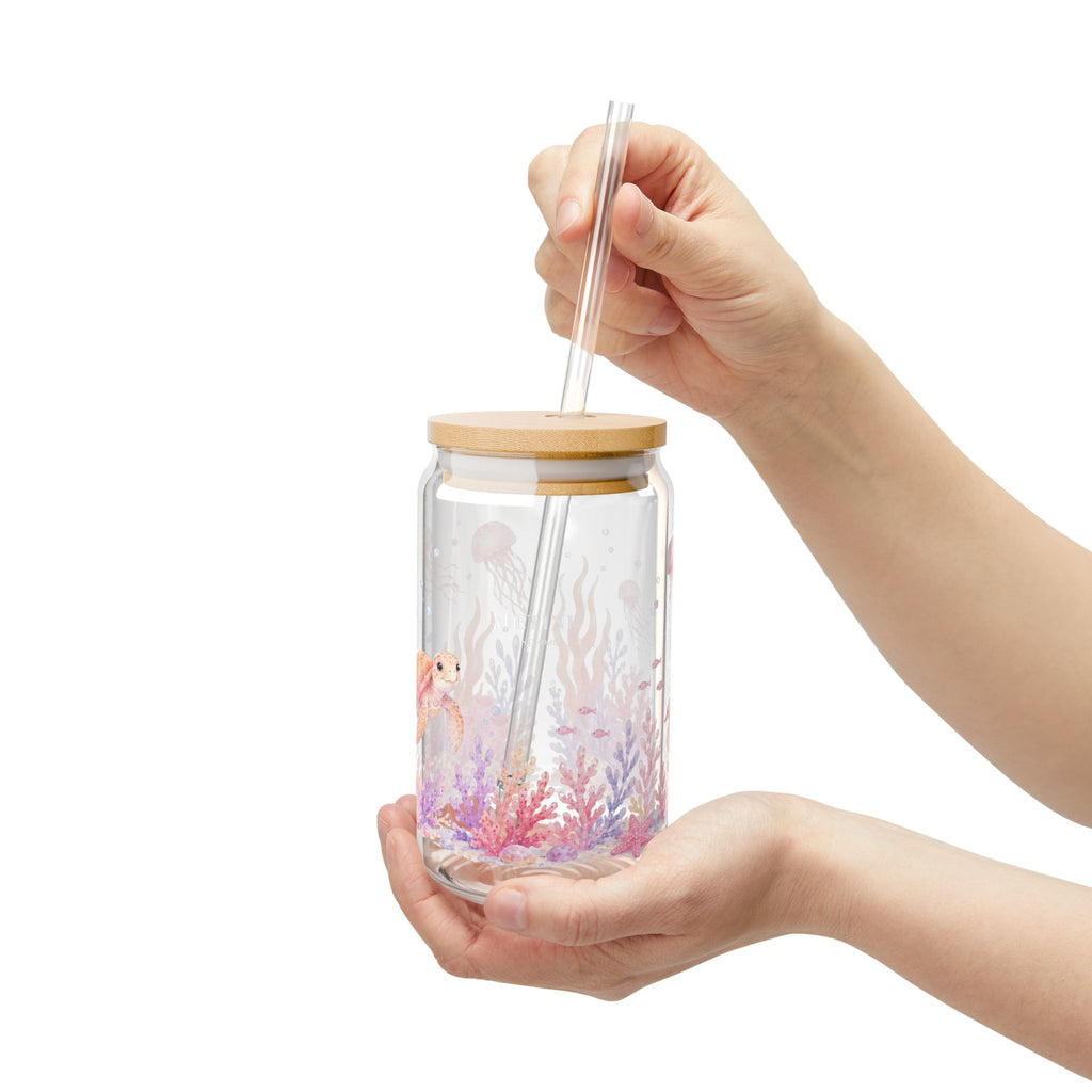 Watercolor Ocean Sipper Glass
