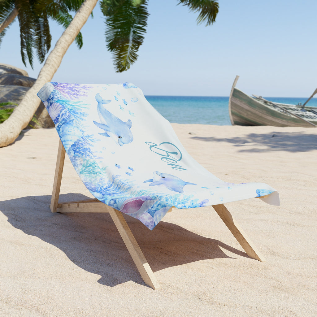 Personalized Dolphin Beach Towel