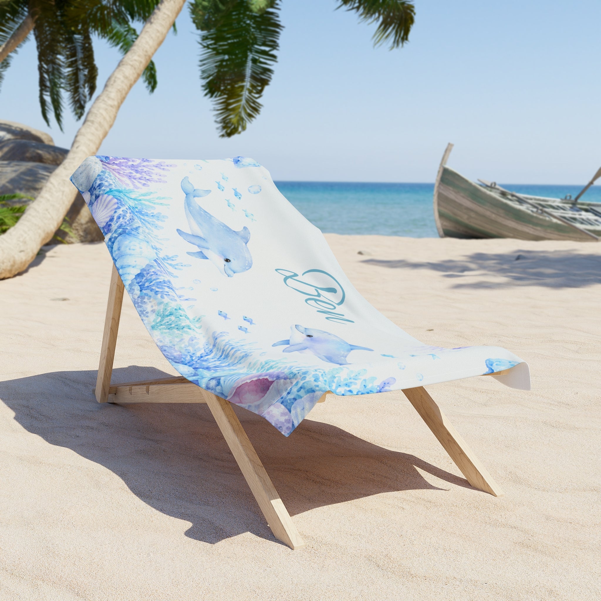 Personalized Dolphin Beach Towel