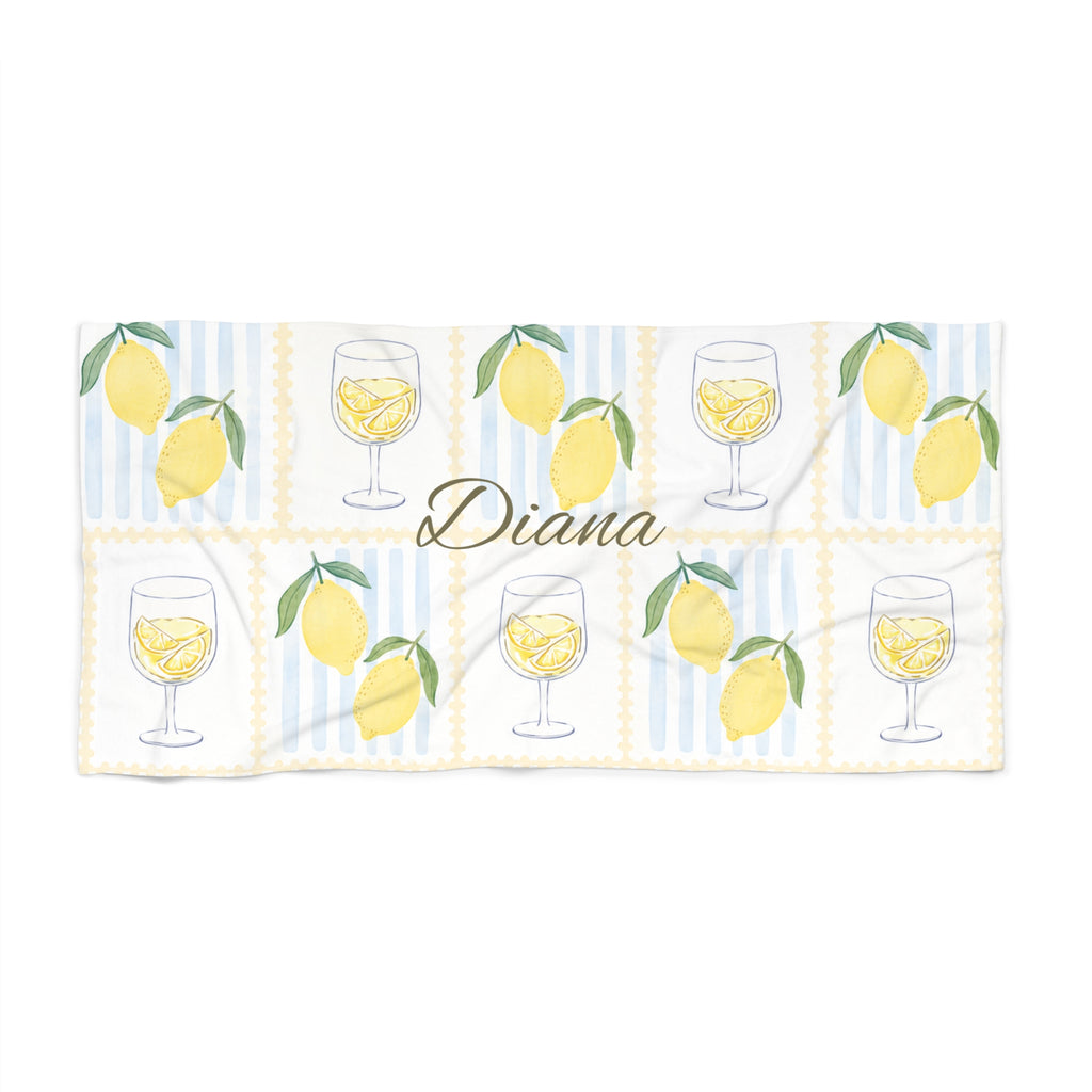 Personalized Lemon Beach Towel