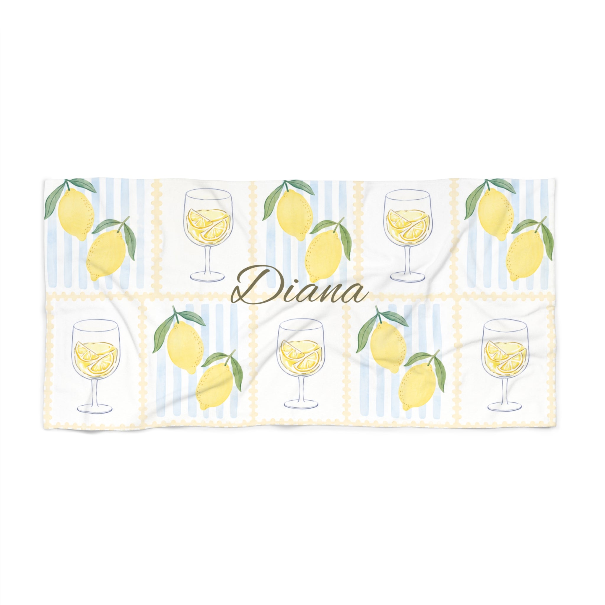 Personalized Lemon Beach Towel