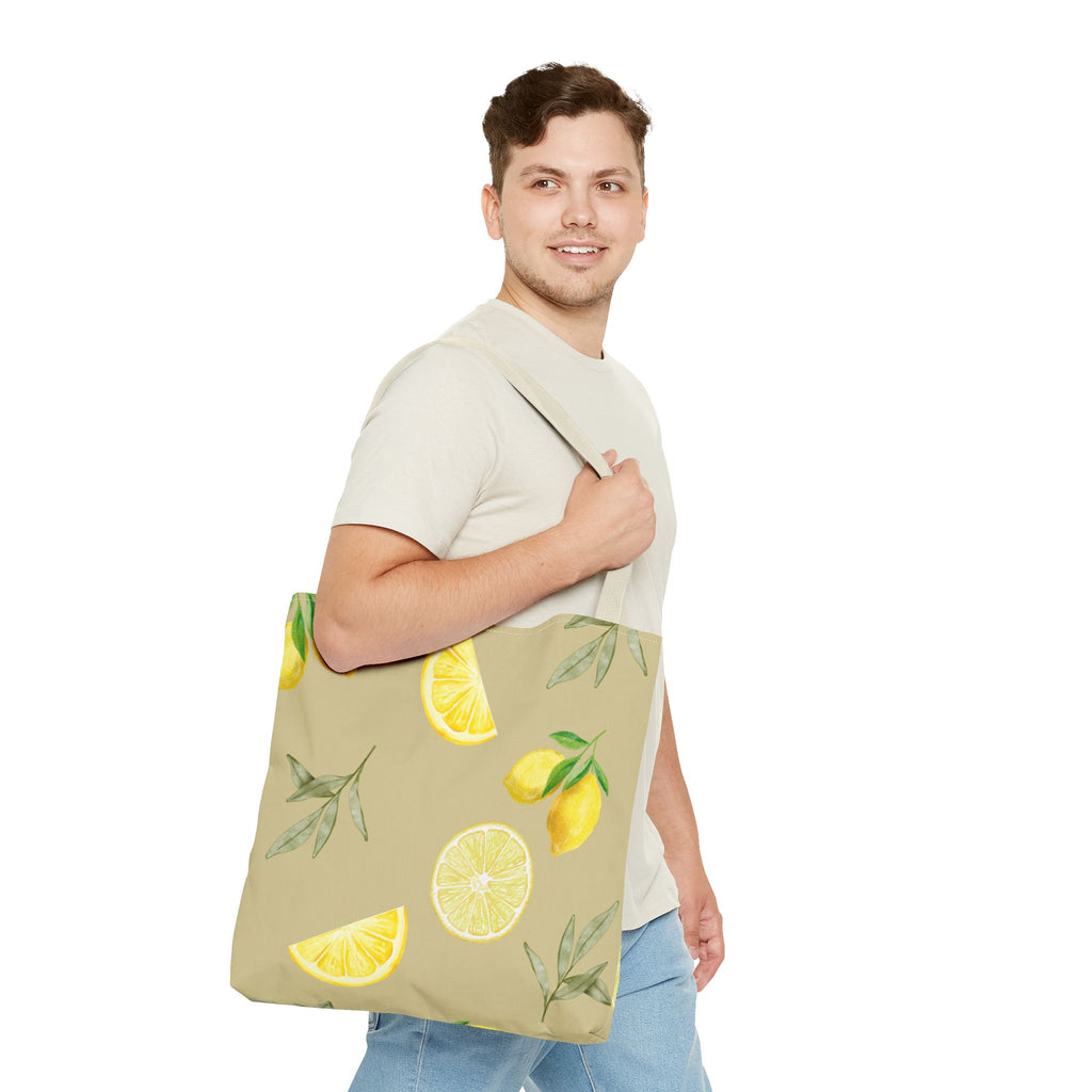 Watercolor Lemons Tote Bag | Citrus Summer Pattern