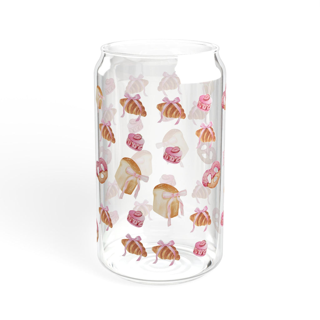 Personalized Pink Pastry 16oz Sipper Glass