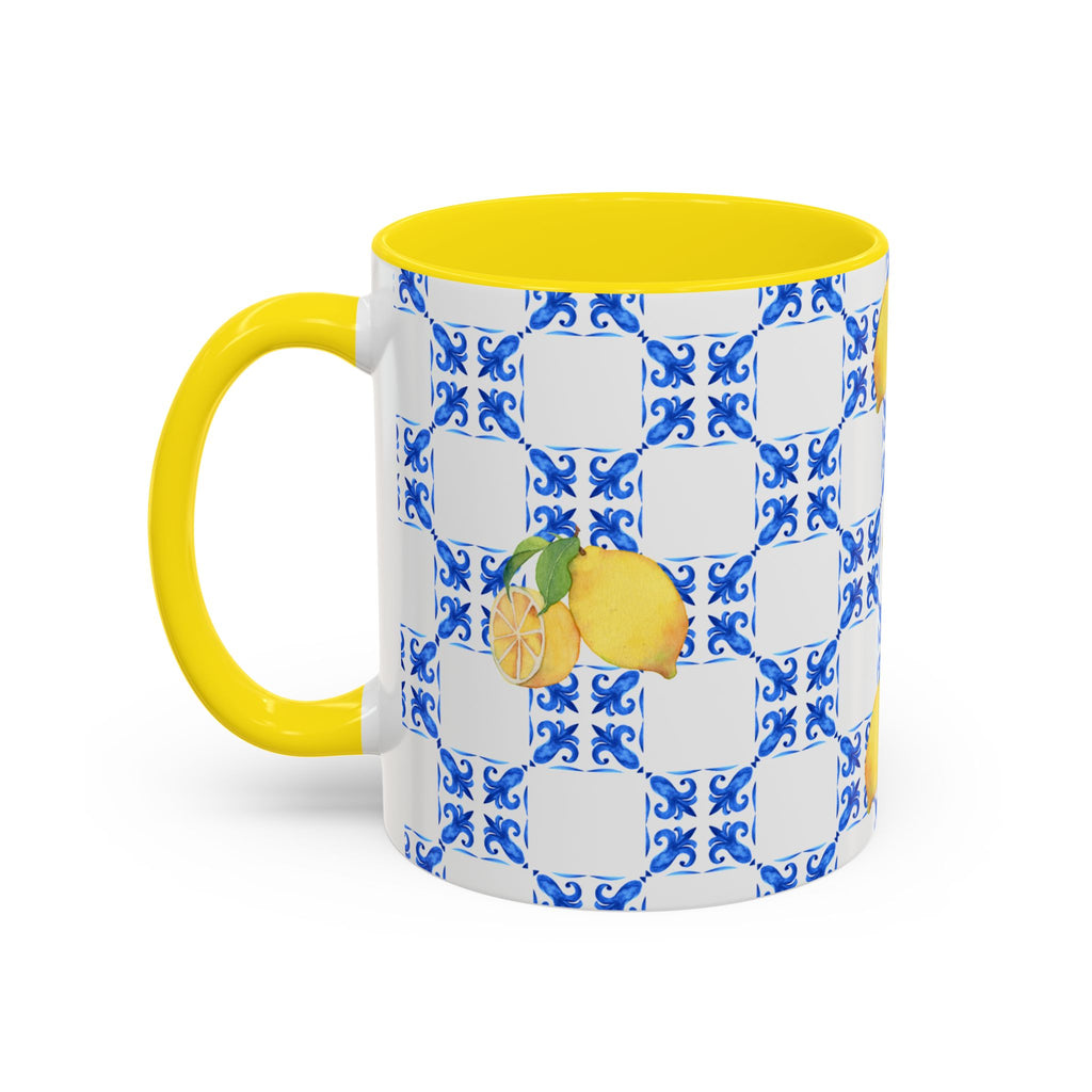 Lemon Tile Accent Coffee Mug