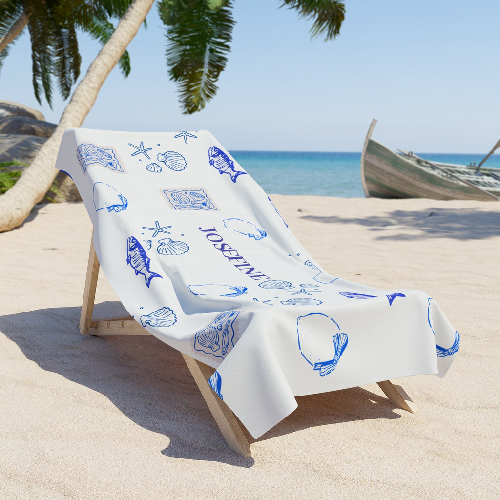 Personalized Nautical Beach Towel