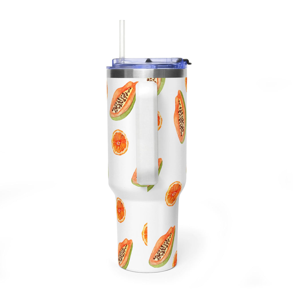 Papaya Pattern Vacuum Tumbler – Insulated Travel Mug