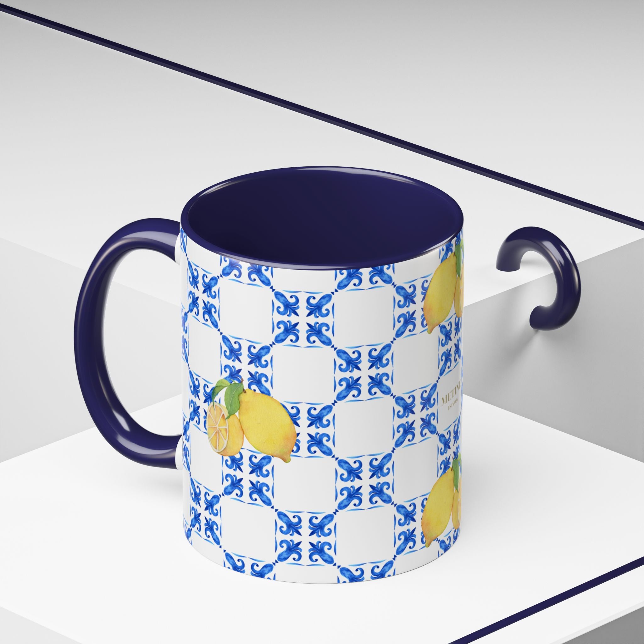 Lemon Tile Accent Coffee Mug