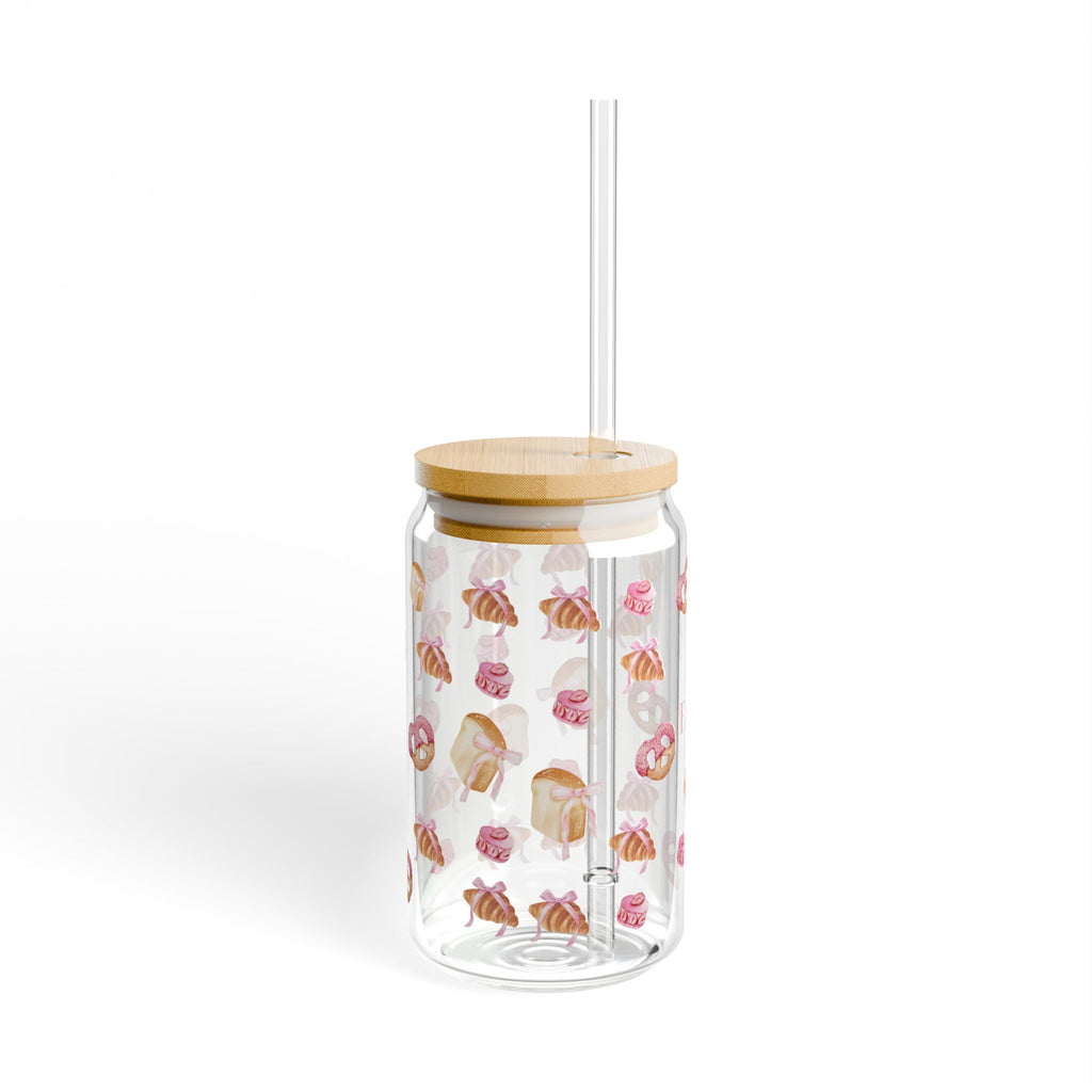 Personalized Pink Pastry 16oz Sipper Glass