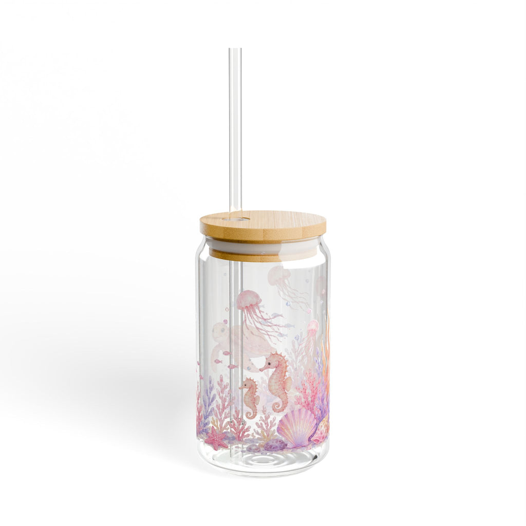 Watercolor Ocean Sipper Glass