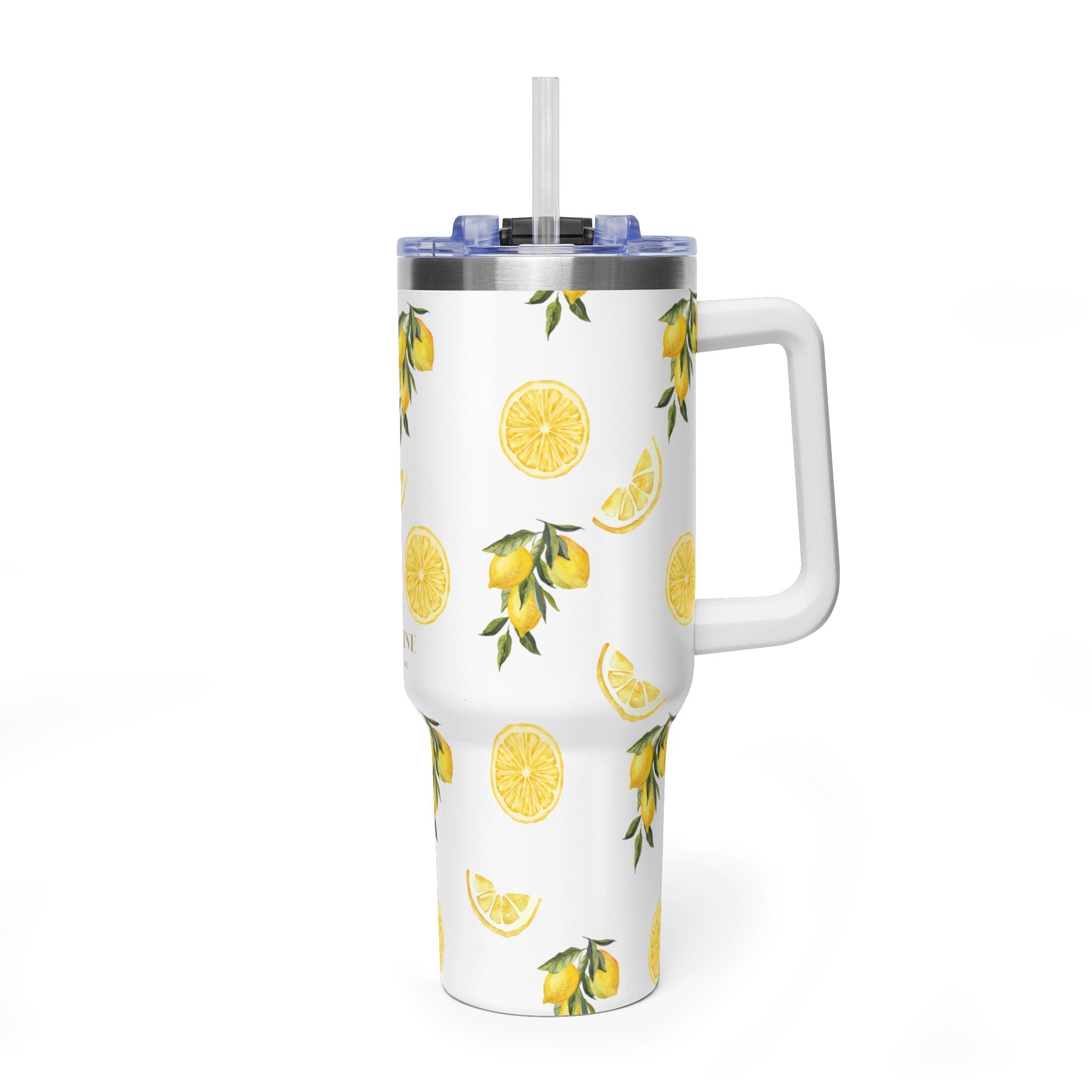 40oz Lemon Pattern Vacuum Tumbler – Insulated Thermal Travel Mug