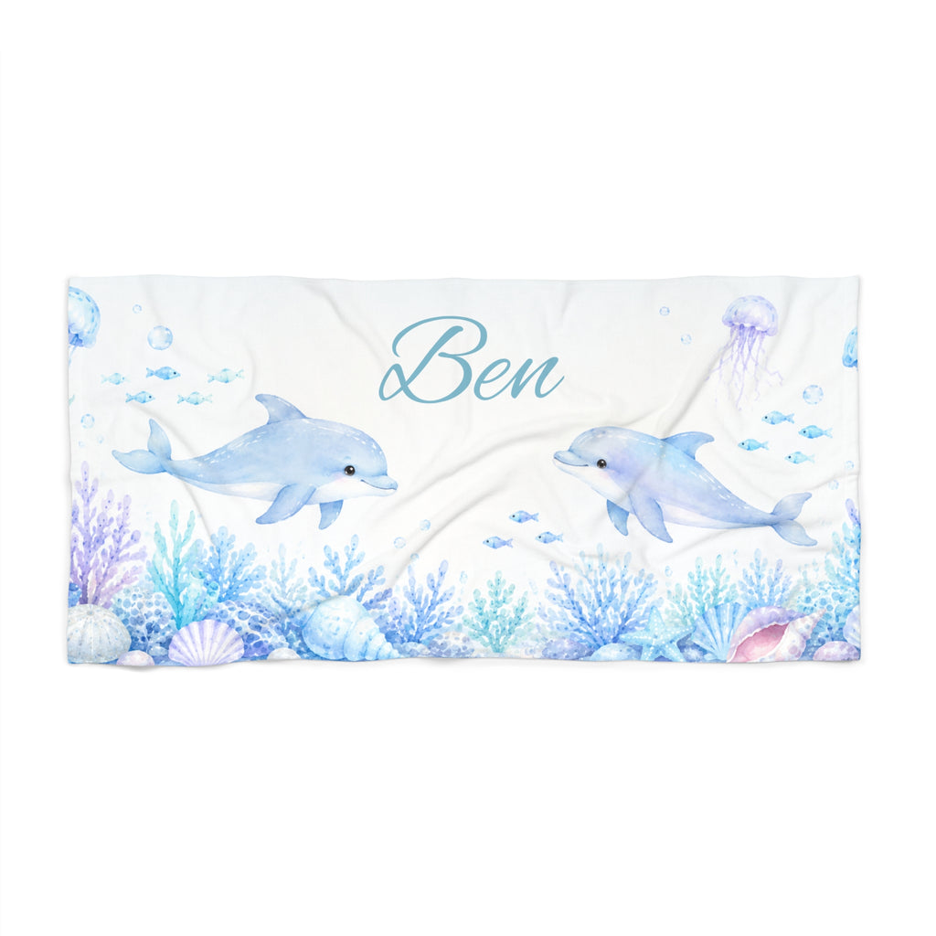 Personalized Dolphin Beach Towel
