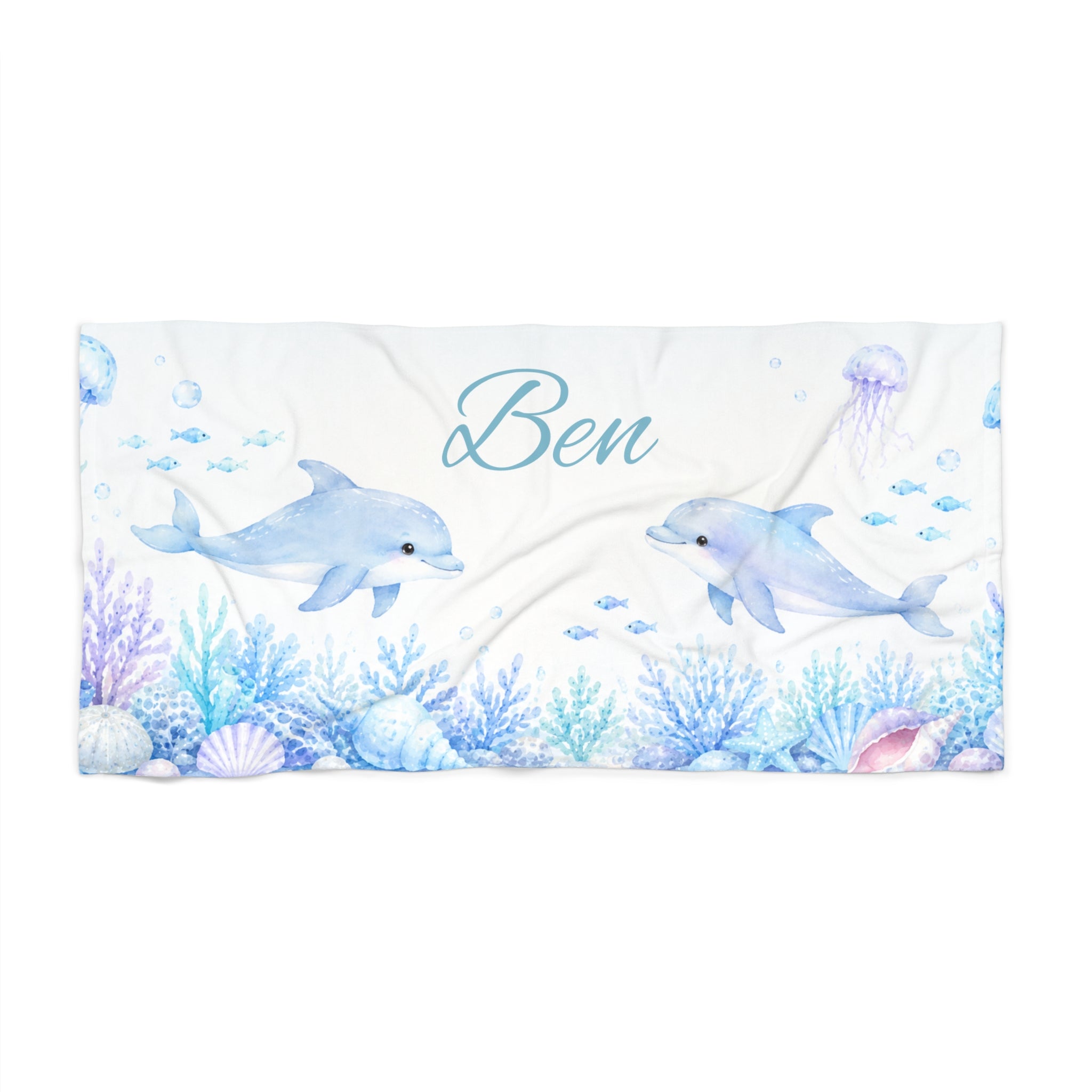 Personalized Dolphin Beach Towel