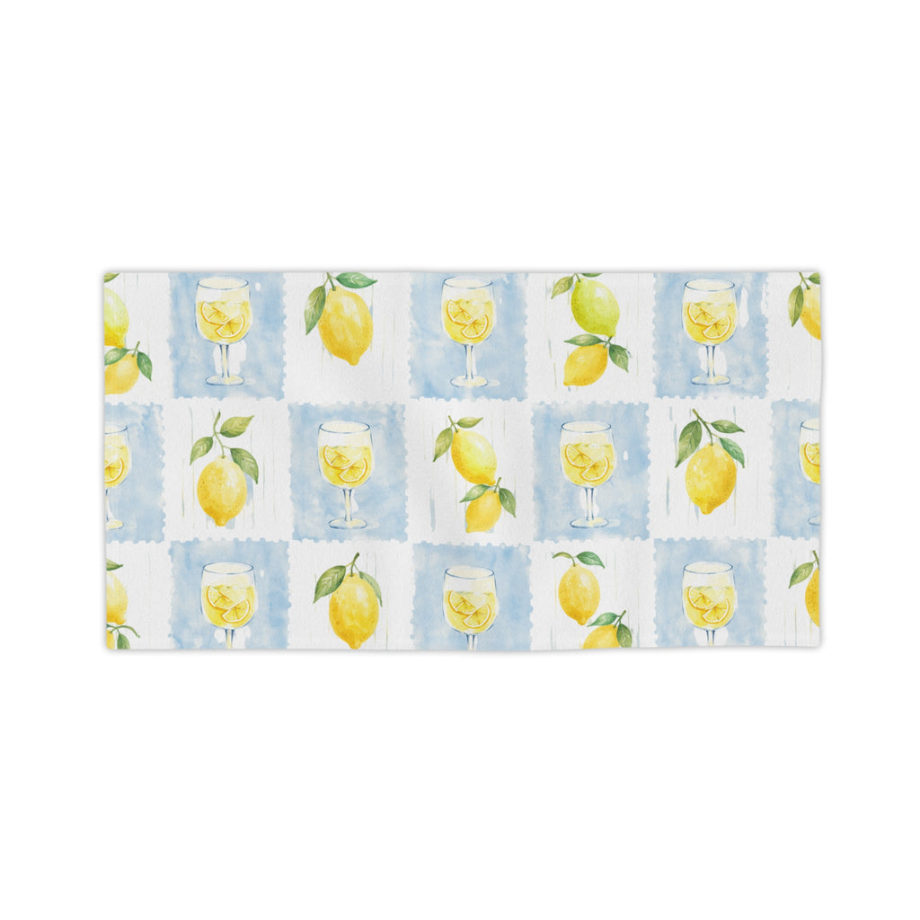 Lemon Watercolor Beach Towel