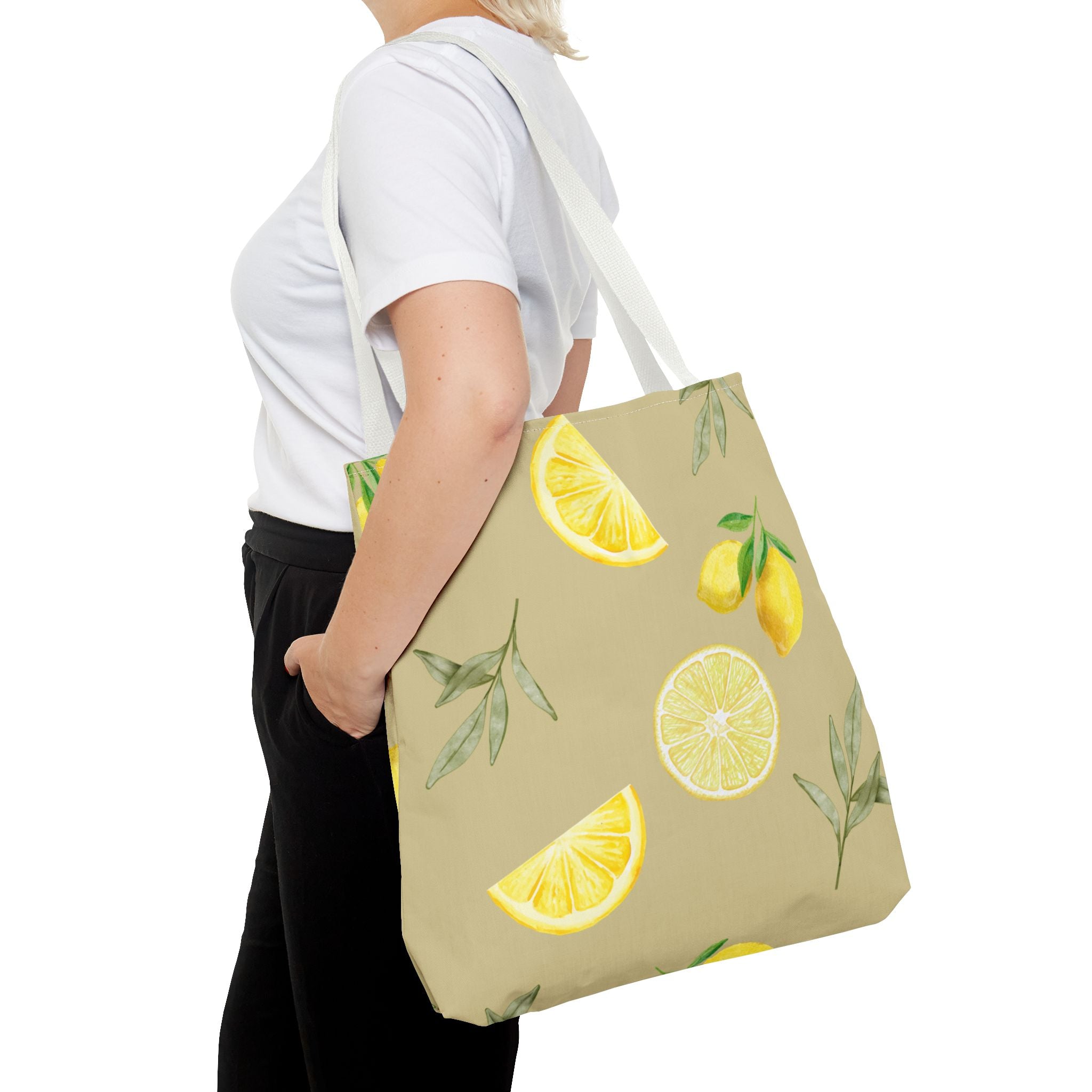Watercolor Lemons Tote Bag | Citrus Summer Pattern