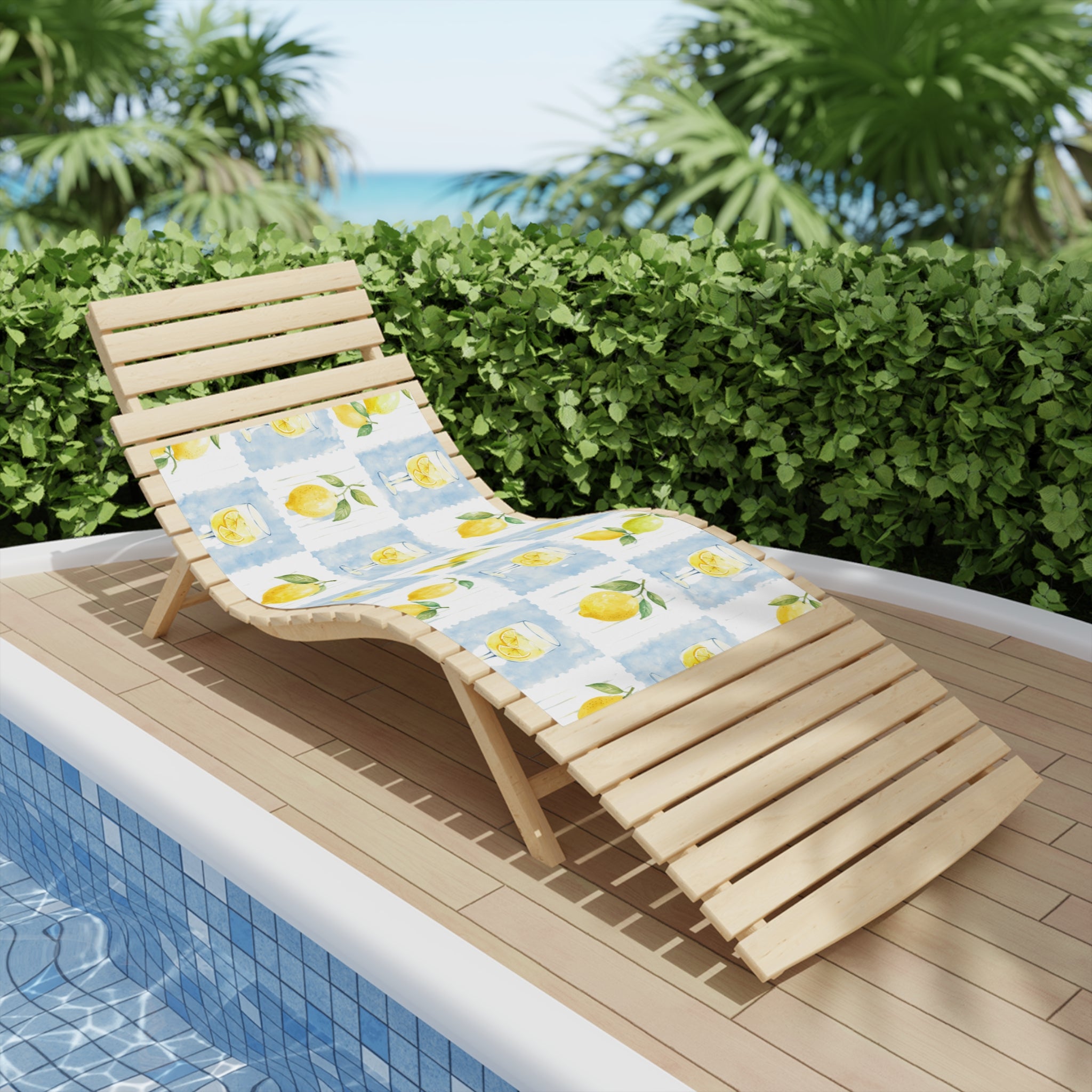 Lemon Watercolor Beach Towel