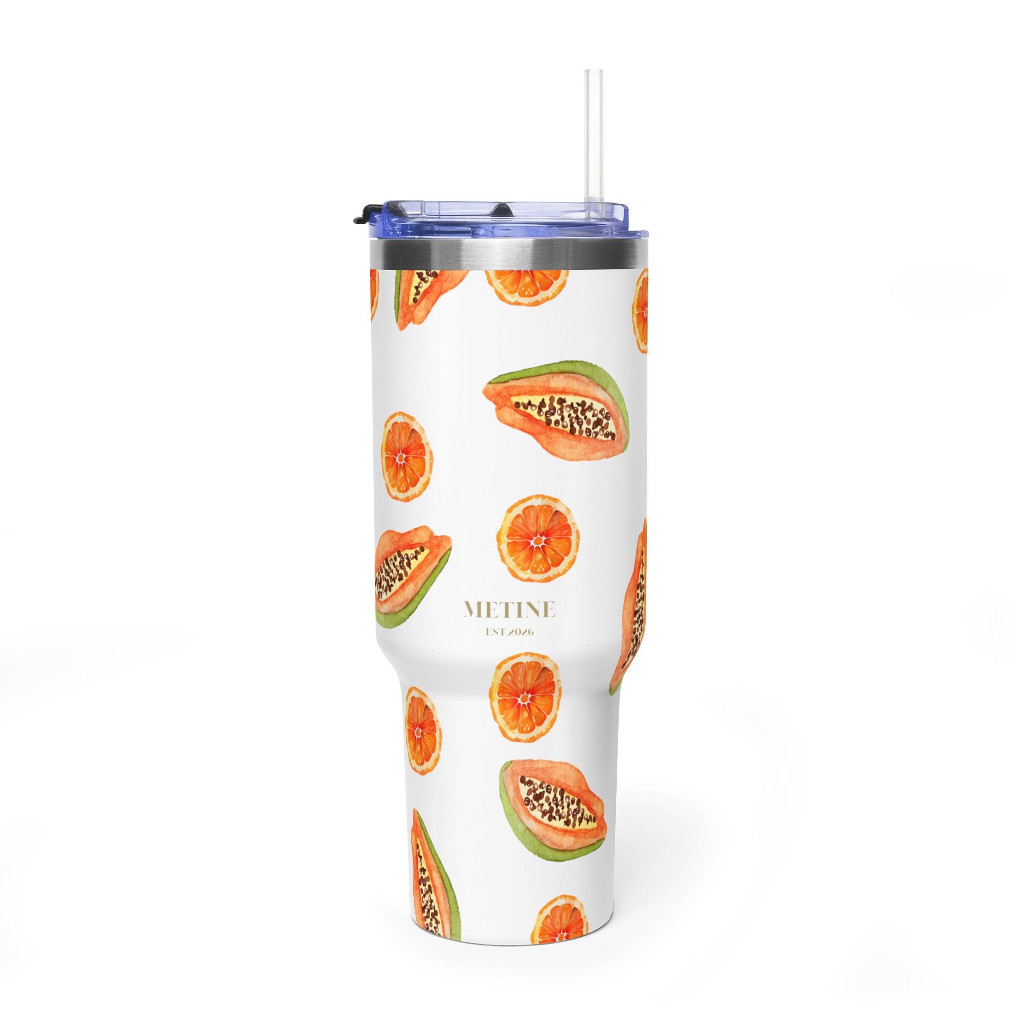 Papaya Pattern Vacuum Tumbler – Insulated Travel Mug