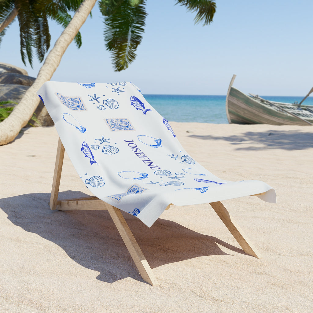 Personalized Nautical Beach Towel