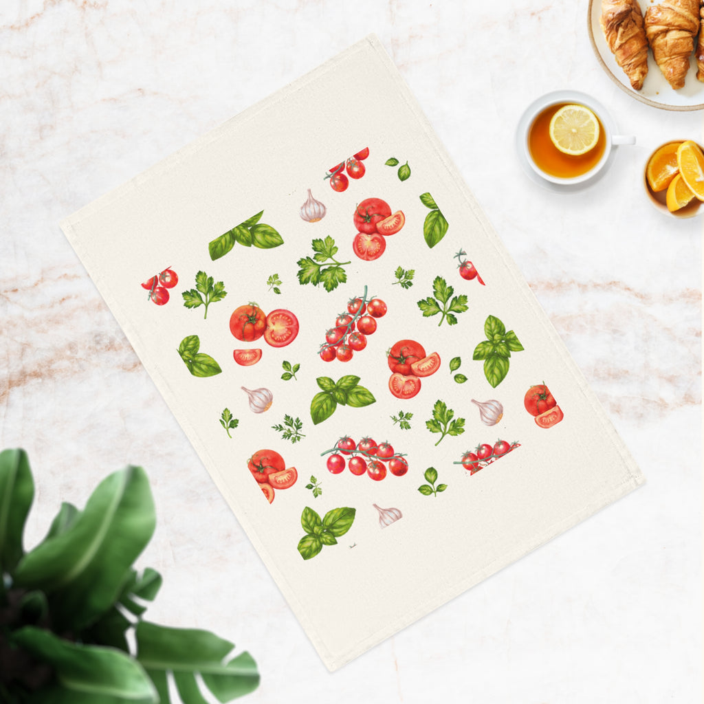 Tomato & Herb Cotton Tea Towel