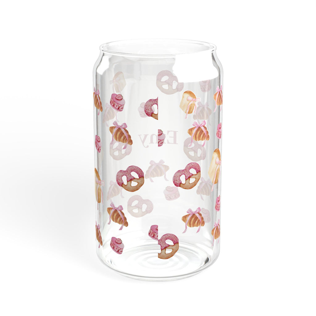 Personalized Pink Pastry 16oz Sipper Glass
