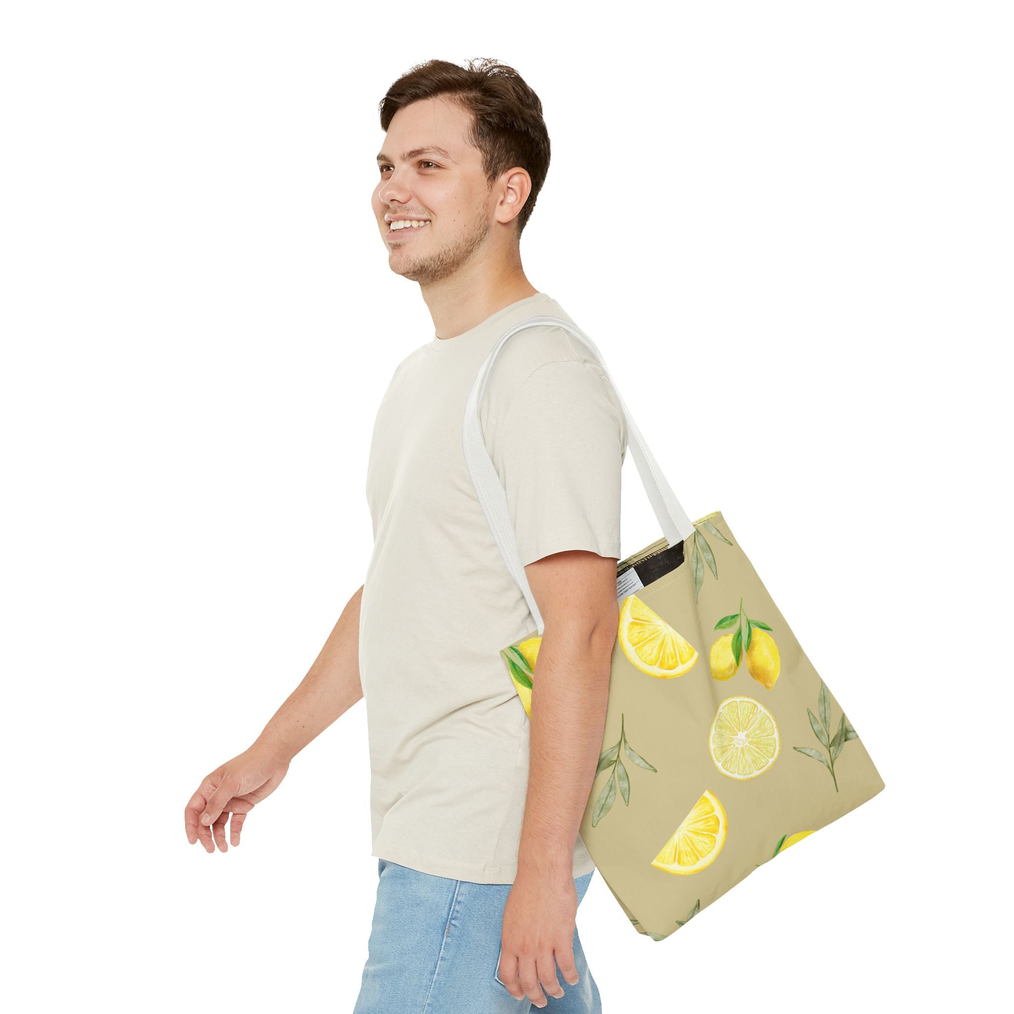 Watercolor Lemons Tote Bag | Citrus Summer Pattern