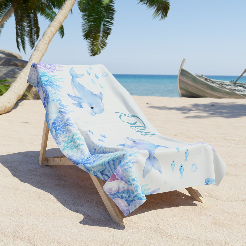 Personalized Dolphin Beach Towel