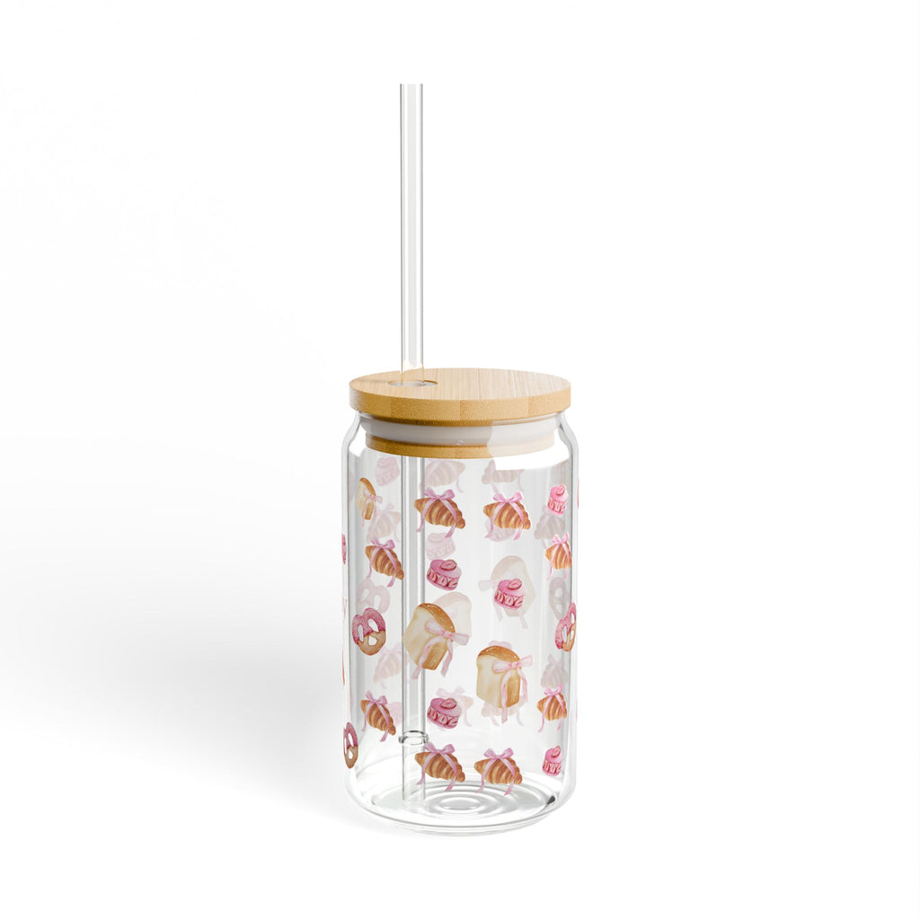 Personalized Pink Pastry 16oz Sipper Glass