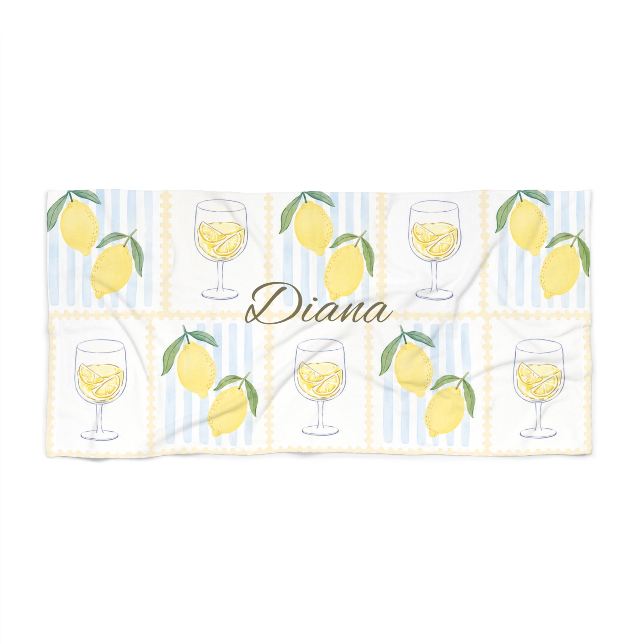 Personalized Lemon Beach Towel