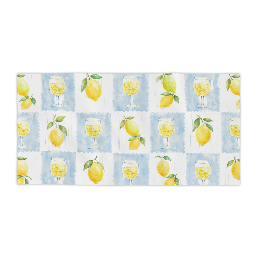Lemon Watercolor Beach Towel