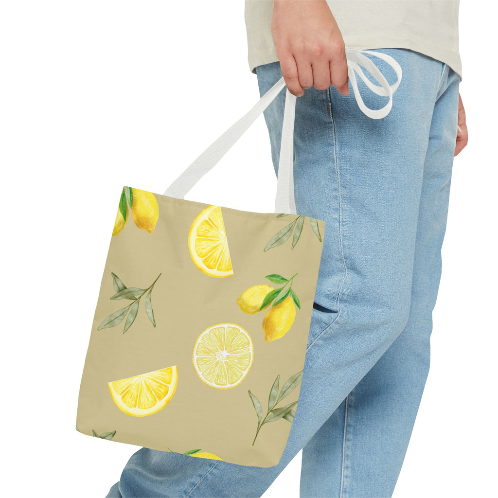 Watercolor Lemons Tote Bag | Citrus Summer Pattern