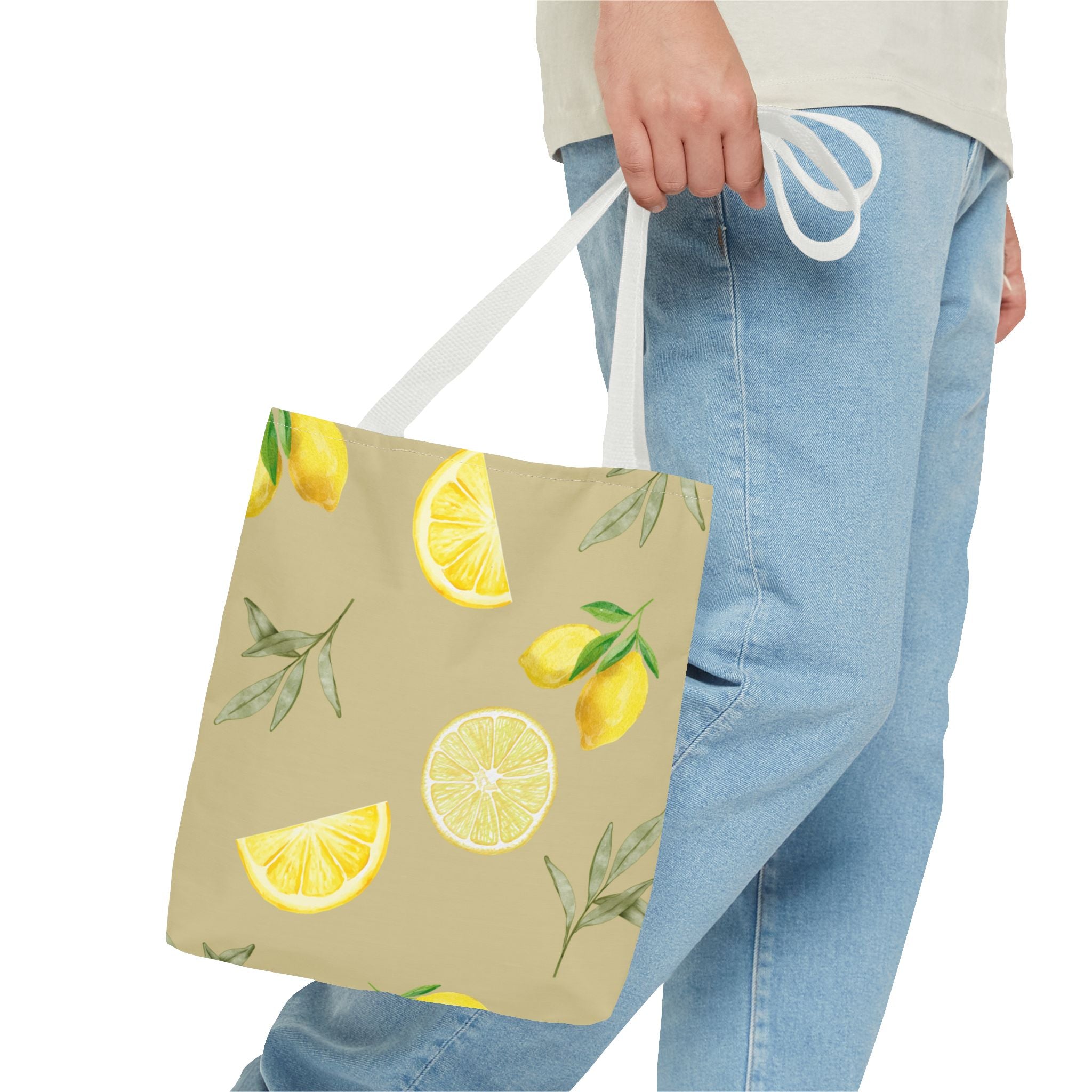 Watercolor Lemons Tote Bag | Citrus Summer Pattern