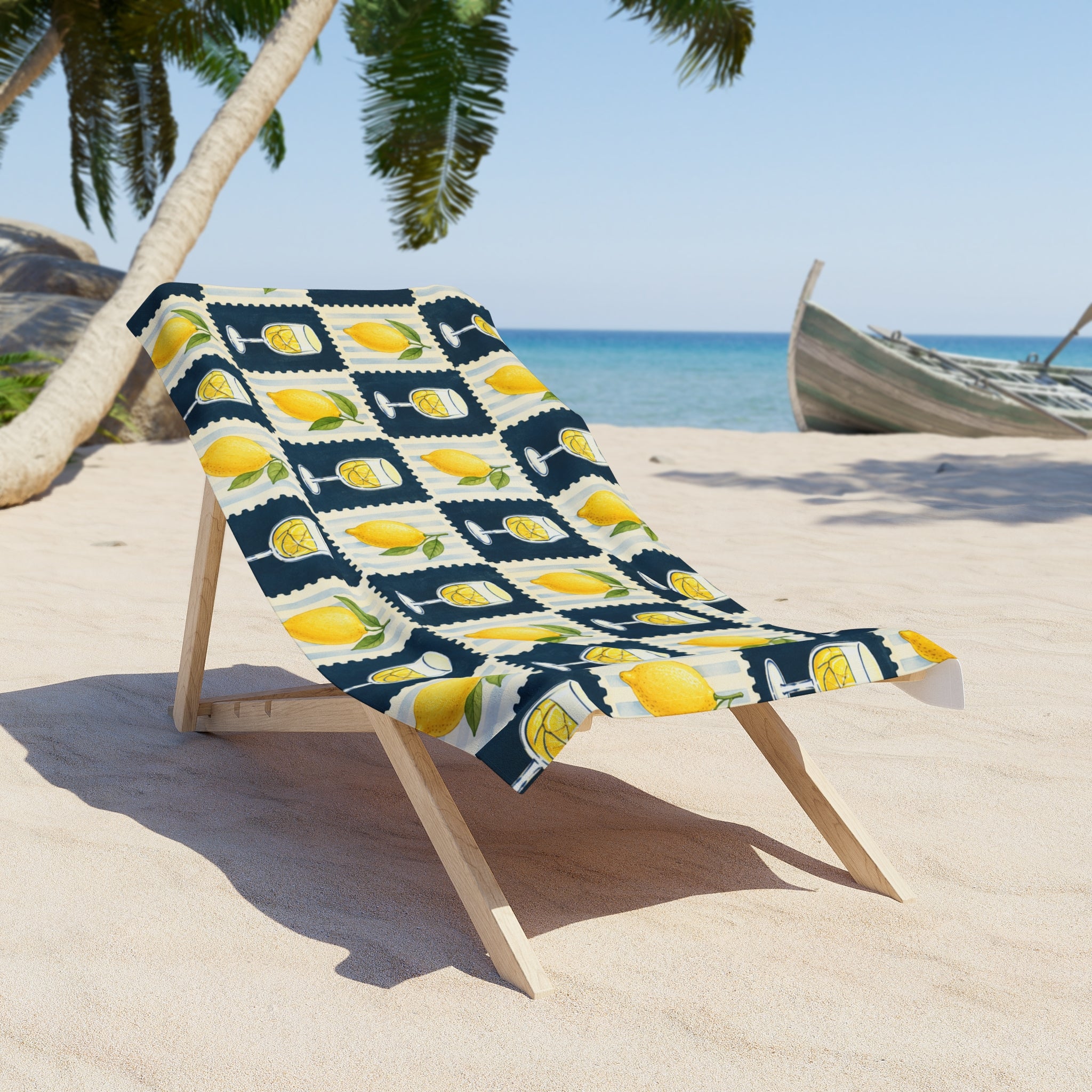 Lemon Cocktail Beach Towel