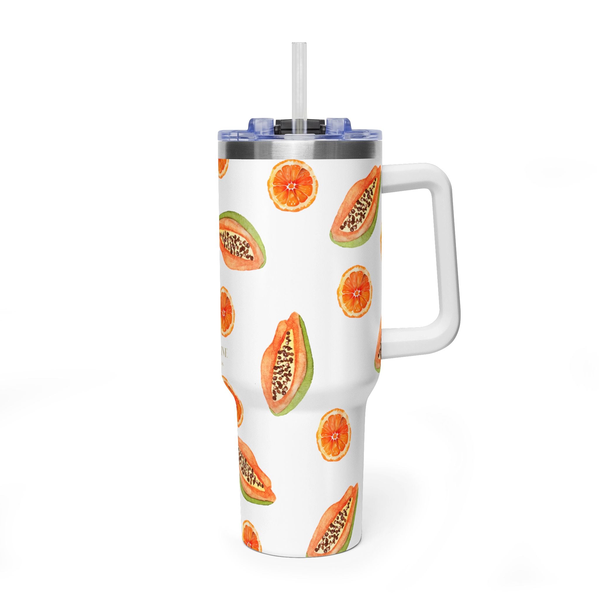 Papaya Pattern Vacuum Tumbler – Insulated Travel Mug